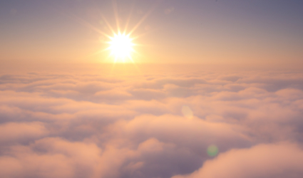 Vliegen boven Australische wijnvelden tijdens zonsopgang