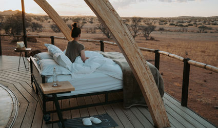 Namibië: slapen in een star bed bij Onduli Ridge